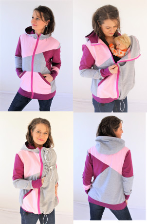 100% BAUMWOLLE - 3in1 Hoodie: Stillen, Tragen, Normal - Mehrfarben