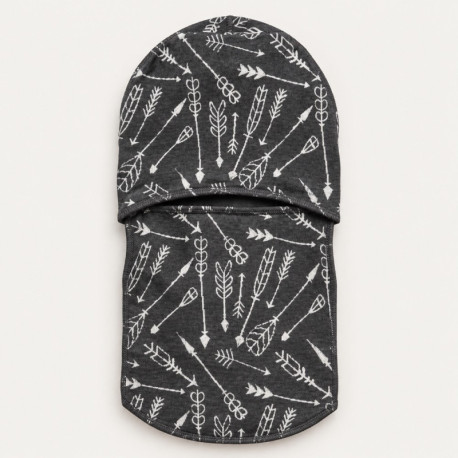 Merino kukla pod helmu URNA · 52–56 cm · grafit / bílé šípy