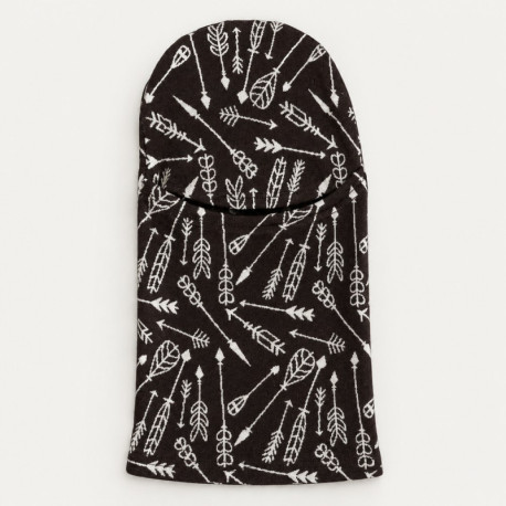 Merino kukla pod helmu URNA · 48–52 cm · tmavě hnědá / bílé šípy